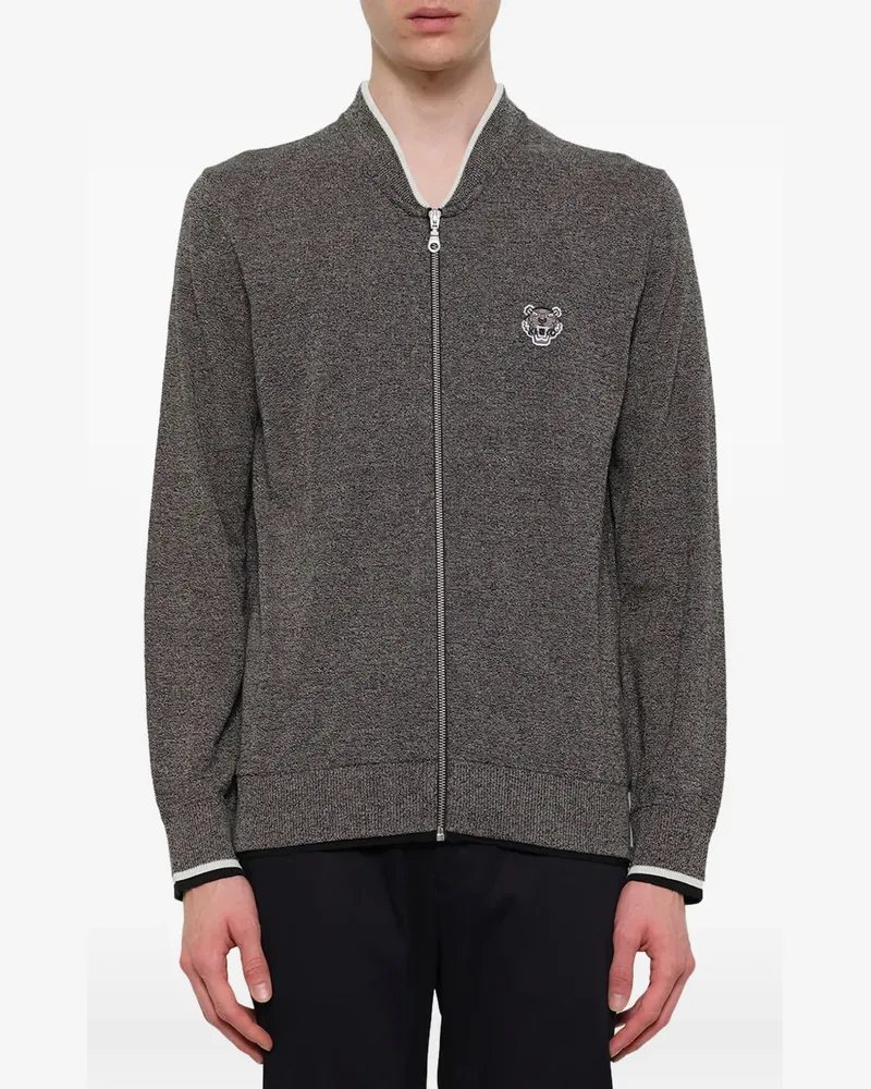 Kenzo tiger-patch zip-up cardigan - Grau Grau