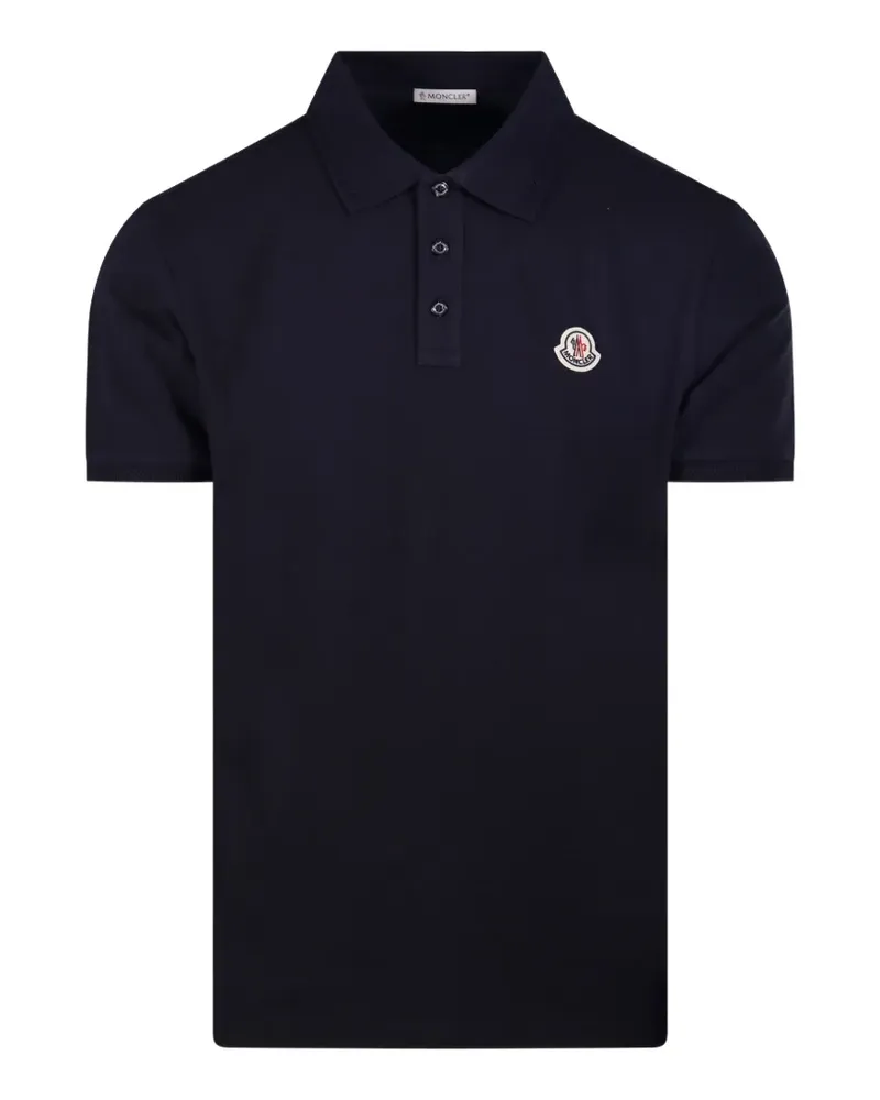 Moncler Poloshirt mit Logo-Patch - Blau Blau