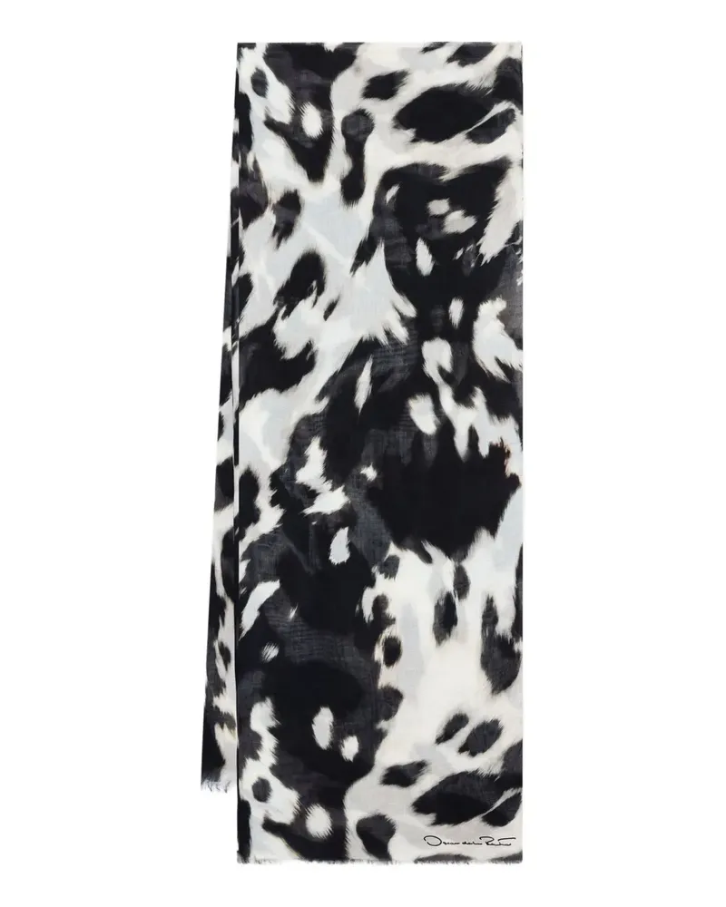 Oscar de la Renta Schal mit Tier-Print - Schwarz Schwarz