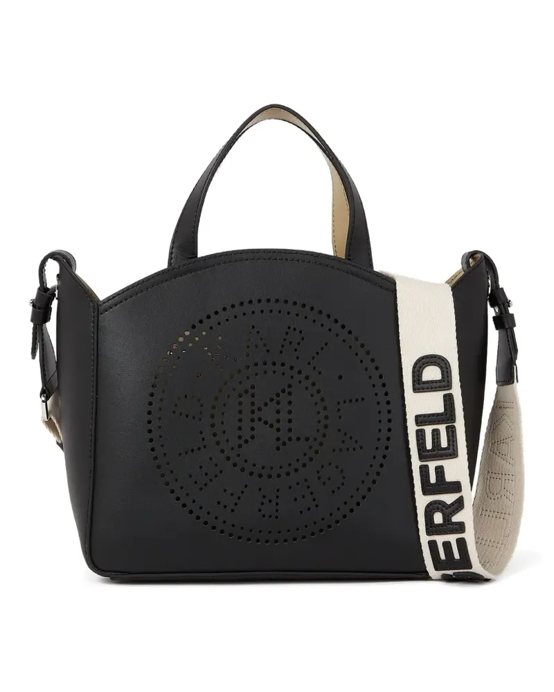Karl Lagerfeld Kleine perforierte K/Circle Tote Bag - Schwarz Schwarz