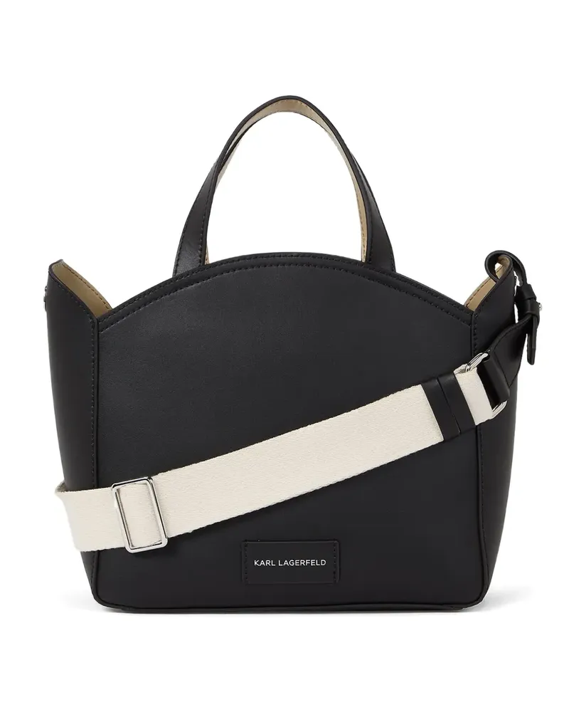 Karl Lagerfeld K/Circle Handtasche mit perforiertem Logo - Schwarz Schwarz