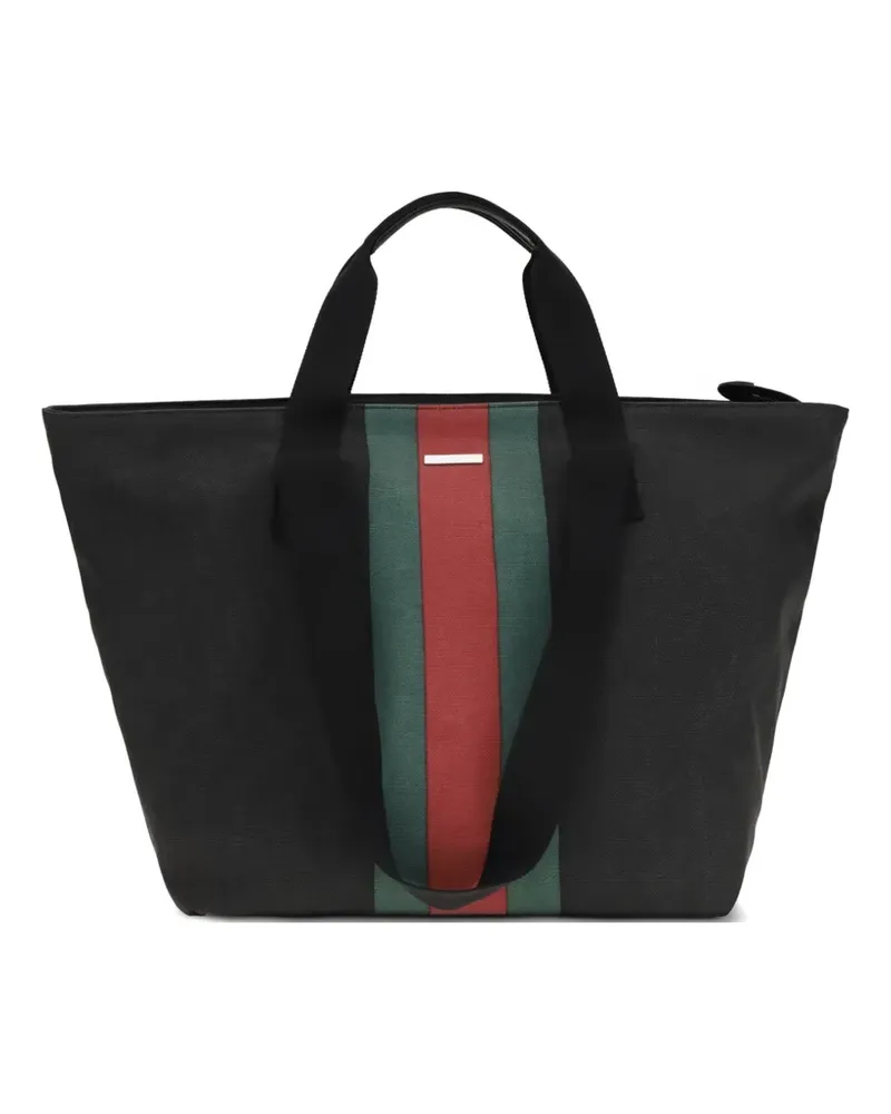 Gucci Mittelgroßer Positano Tote Bag mit Webstreifen - Schwarz Schwarz
