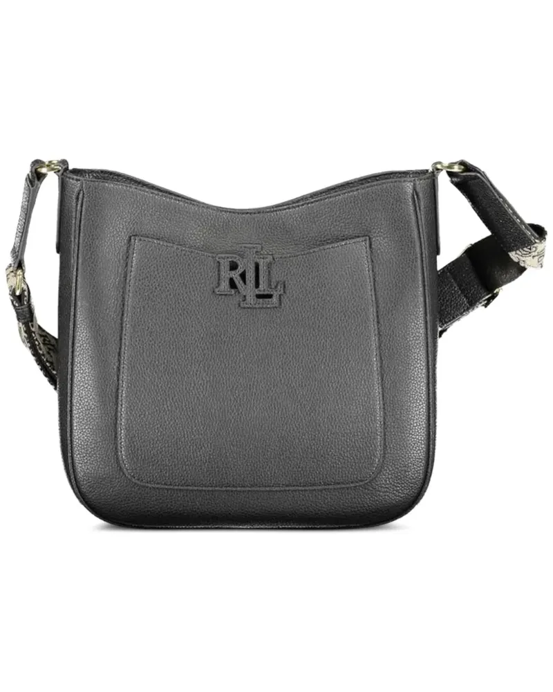 Ralph Lauren RL Monogram pebbled leather tote bag - Schwarz Schwarz
