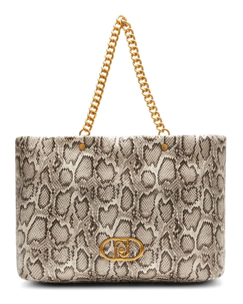 Liu Jo Tote Bag mit Schlangenleder-Optik - Nude Nude