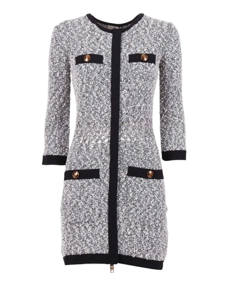 Elisabetta Franchi Lochstrick-Kleid aus Bouclé - Grau Grau