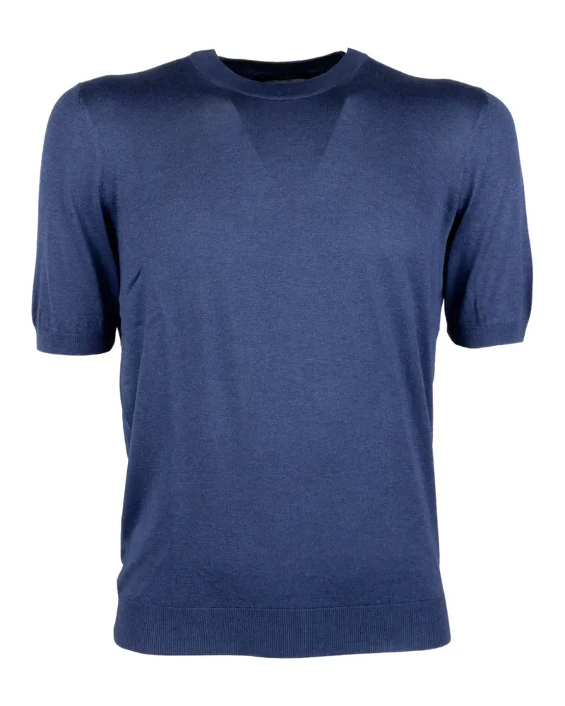 Tagliatore Gestricktes T-Shirt - Blau Blau