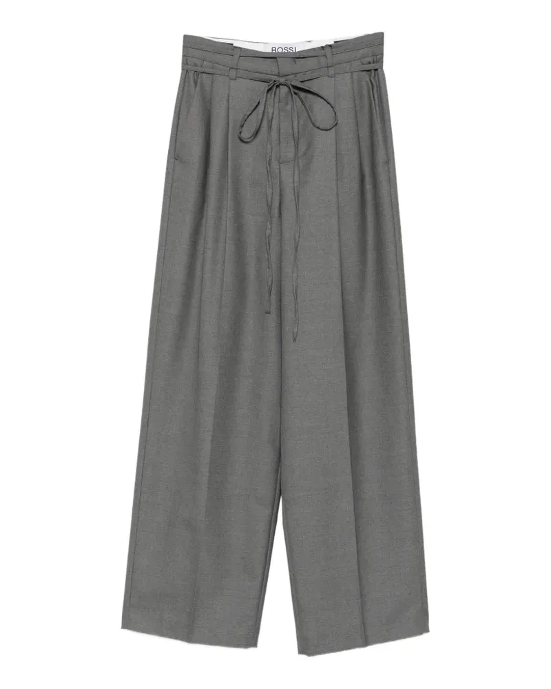Rossi Noa Belt Hose mit Bundfalten - Grau Grau