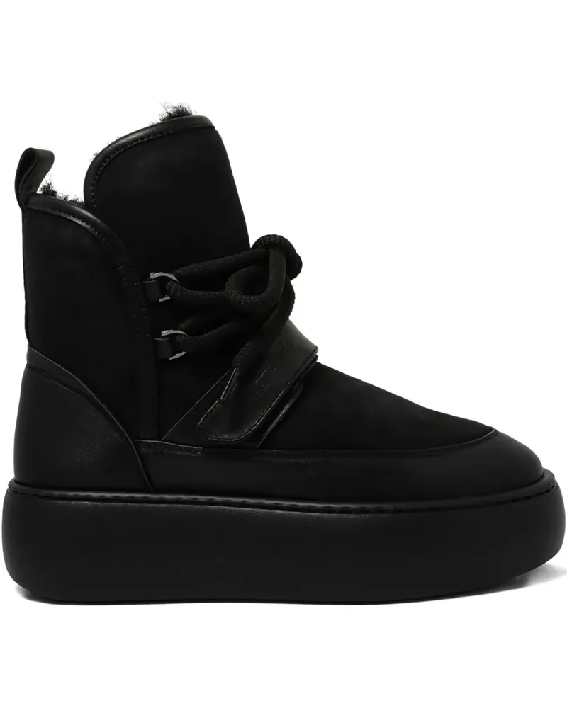 Barracuda Schnürstiefel mit Plateau - Schwarz Schwarz