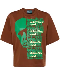 kolor x On-U Sound T-Shirt mit Gesicht-Print Braun