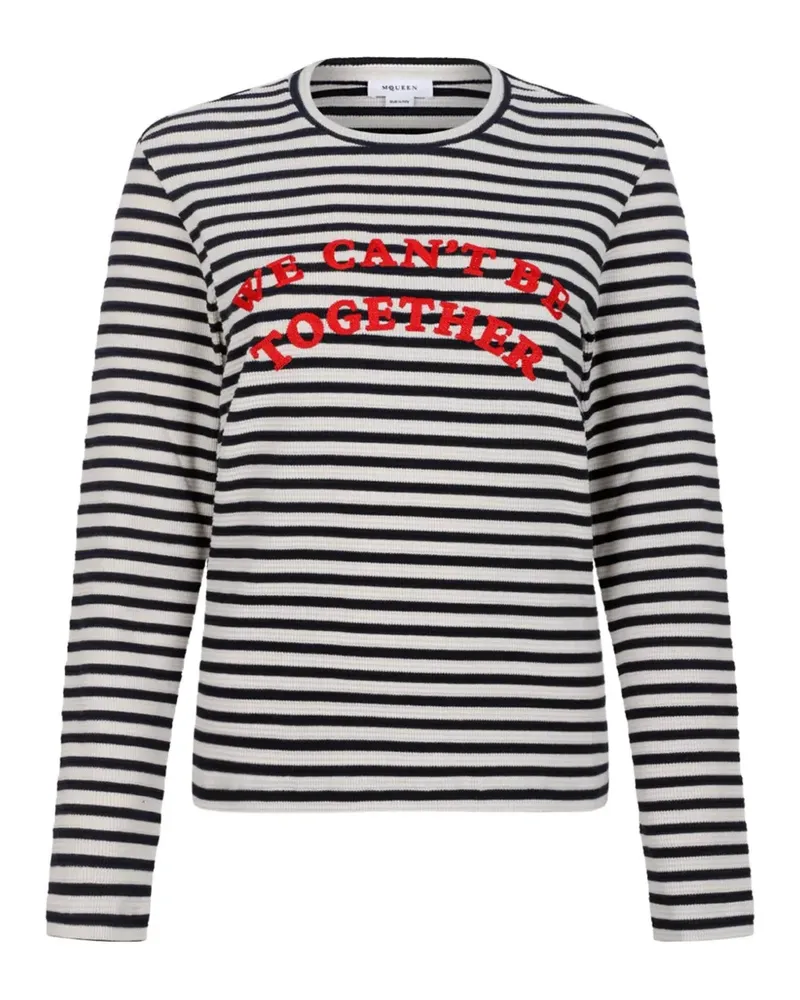 Alexander McQueen striped crew-neck sweater - Blau Blau