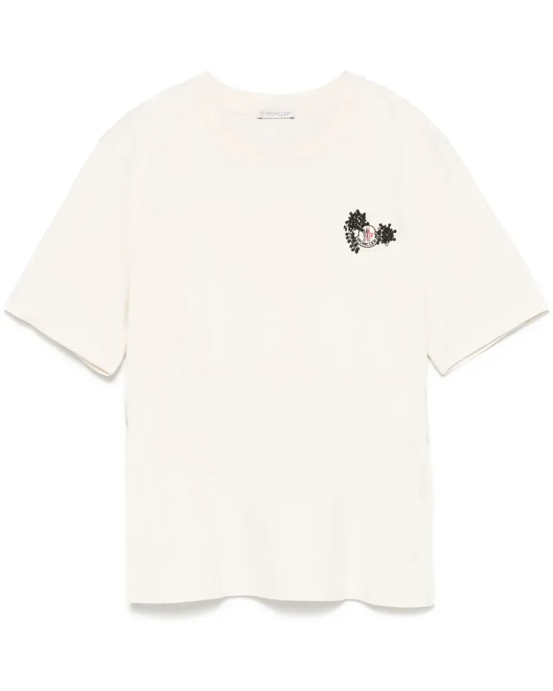 Moncler T-Shirt mit Handperlen - Nude Nude