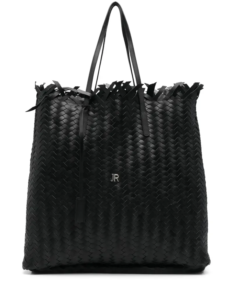 John Richmond Shopper mit Webmuster - Schwarz Schwarz