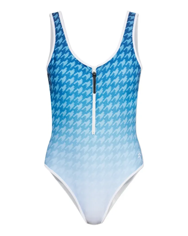 Perfect Moment houndstooth-print ombré swimsuit - Blau Blau
