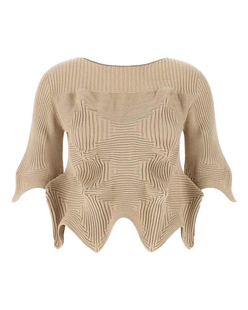 Issey Miyake boat-neck sweater - Nude Nude