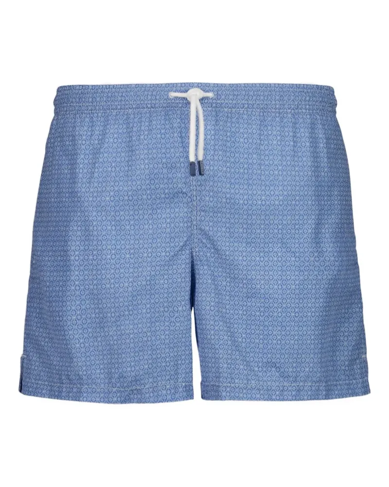 Fedeli Gemusterte Madeira Badeshorts - Blau Blau