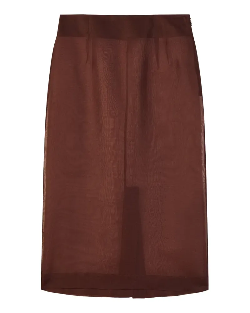 Patrizia Pepe Semi-transparenter Midirock - Braun Braun
