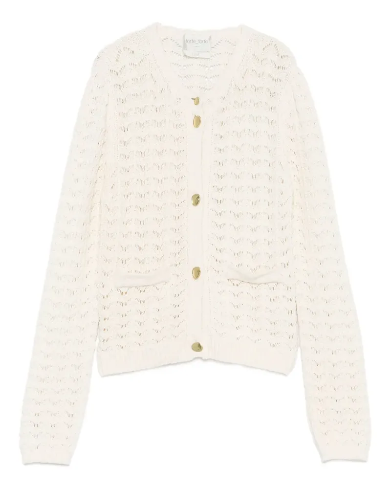 forte_forte Cardigan mit geknöpfter Tasche - Weiß Weiß