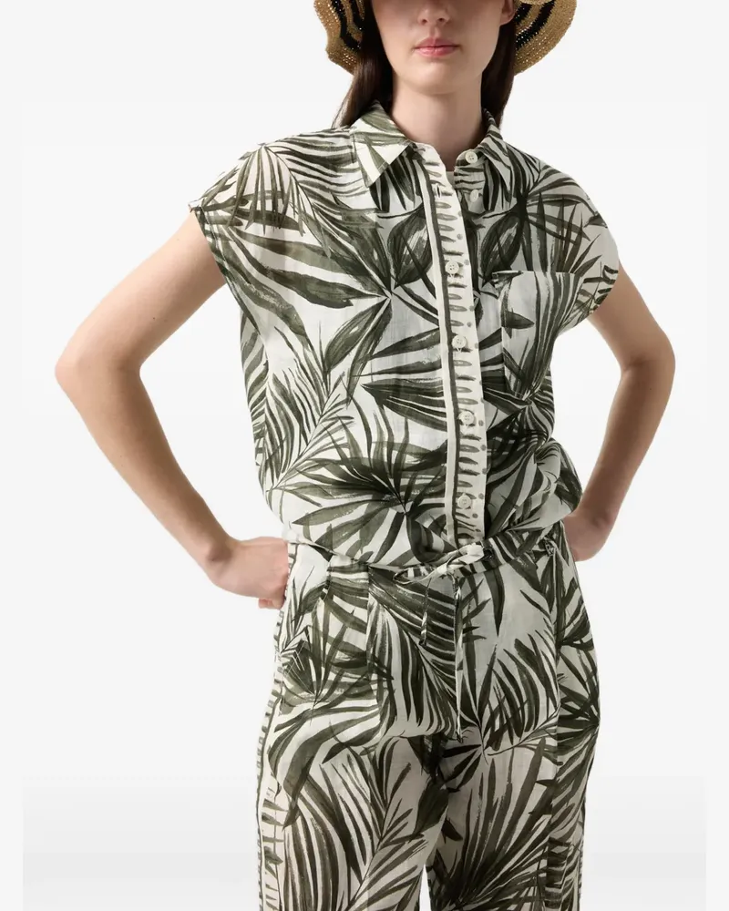 Bogner Charlet Leinenhemd mit Palmen-Print - Nude Nude