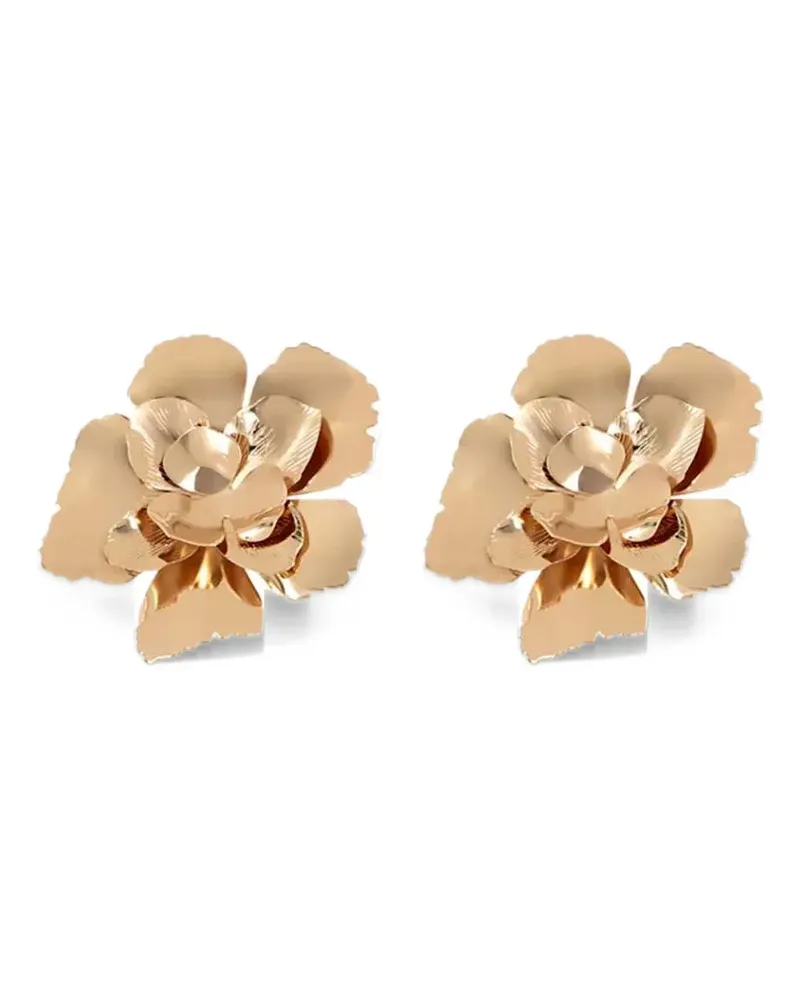 Raquel Diniz floral-motif clip-on earrings - Gold Gold