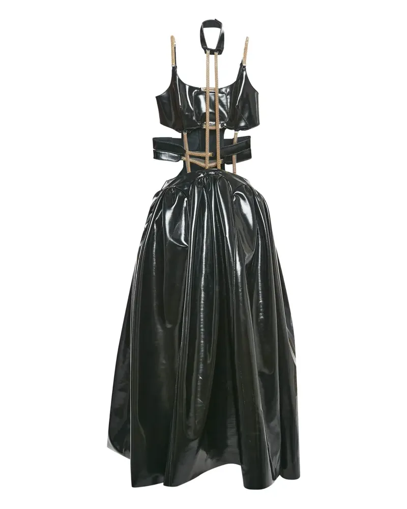 Christopher Kane 2024 pre-owned Midikleid mit Cut-Out - Schwarz Schwarz
