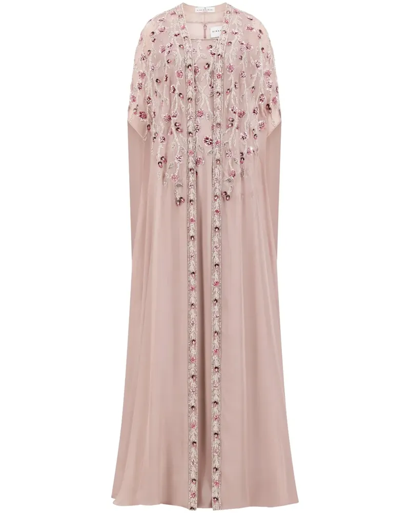 Dina Melwani Besticktes Abendkleid - Rosa Rosa
