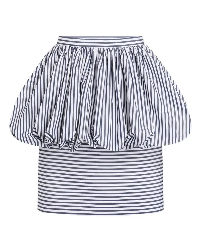 Patou Gestreifter Minirock mit Schößchen - Weiß Weiß