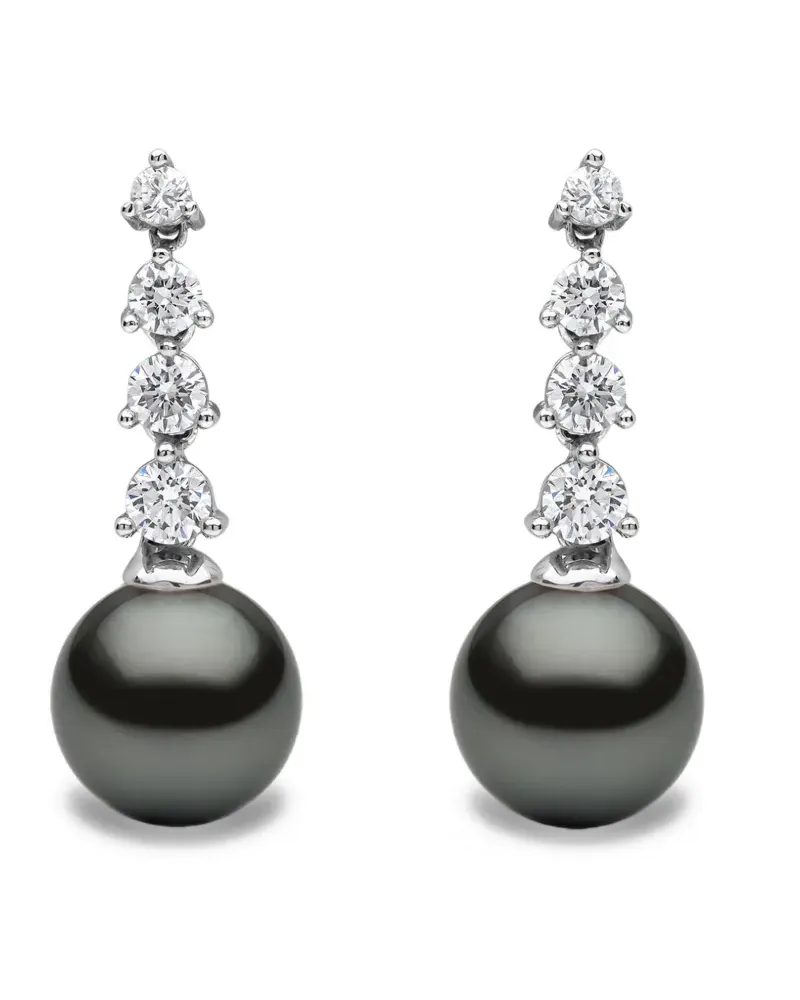 YOKO London 18K white gold tahitian pearl and diamond earrings - Silber Silber