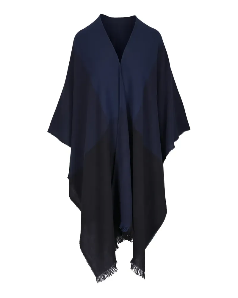 Akris colourblock fringed scarf - Blau Blau