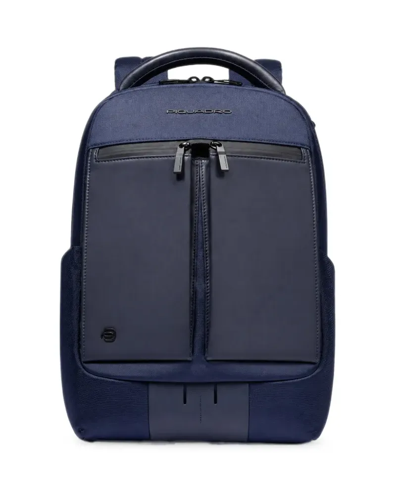 Piquadro Rucksack mit Logo-Schild - Blau Blau