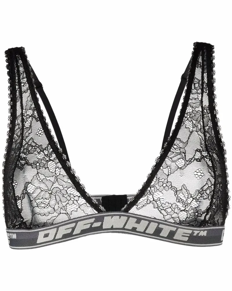 OFF-WHITE BH mit Logo-Streifen - Schwarz Schwarz