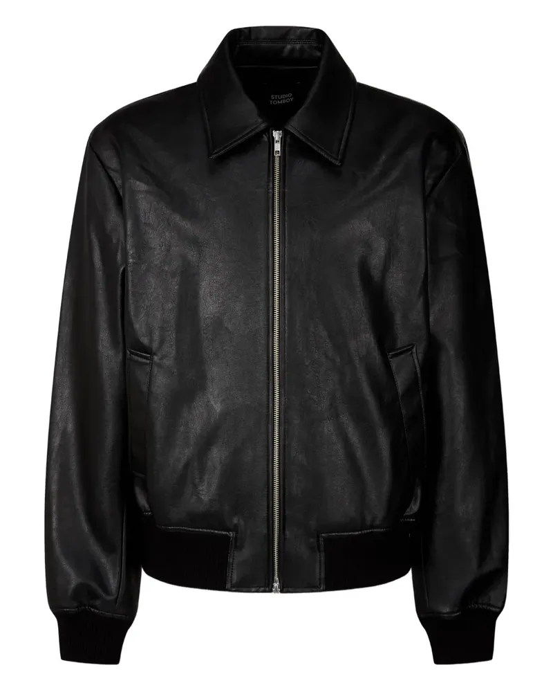 STUDIO TOMBOY zip-front ribbed-cuff jacket - Schwarz Schwarz