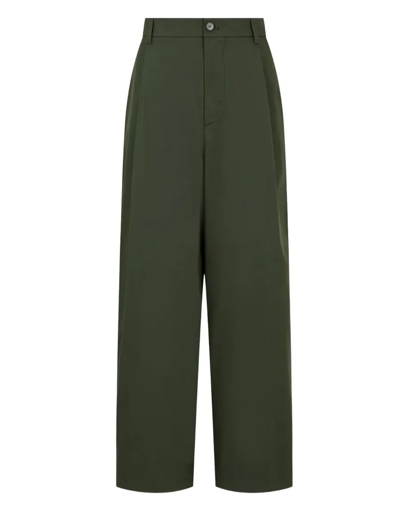 STUDIO TOMBOY Wide-Leg-Hose mit Bundfalten - Grün Grün