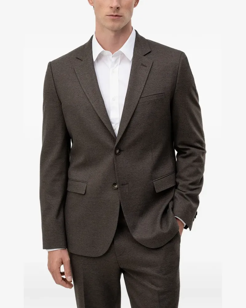 HUGO BOSS notched-lapels single-breasted blazer - Braun Braun