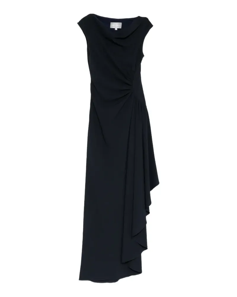 Amsale Strukturiertes Abendkleid mit Wasserfallkragen - Schwarz Schwarz