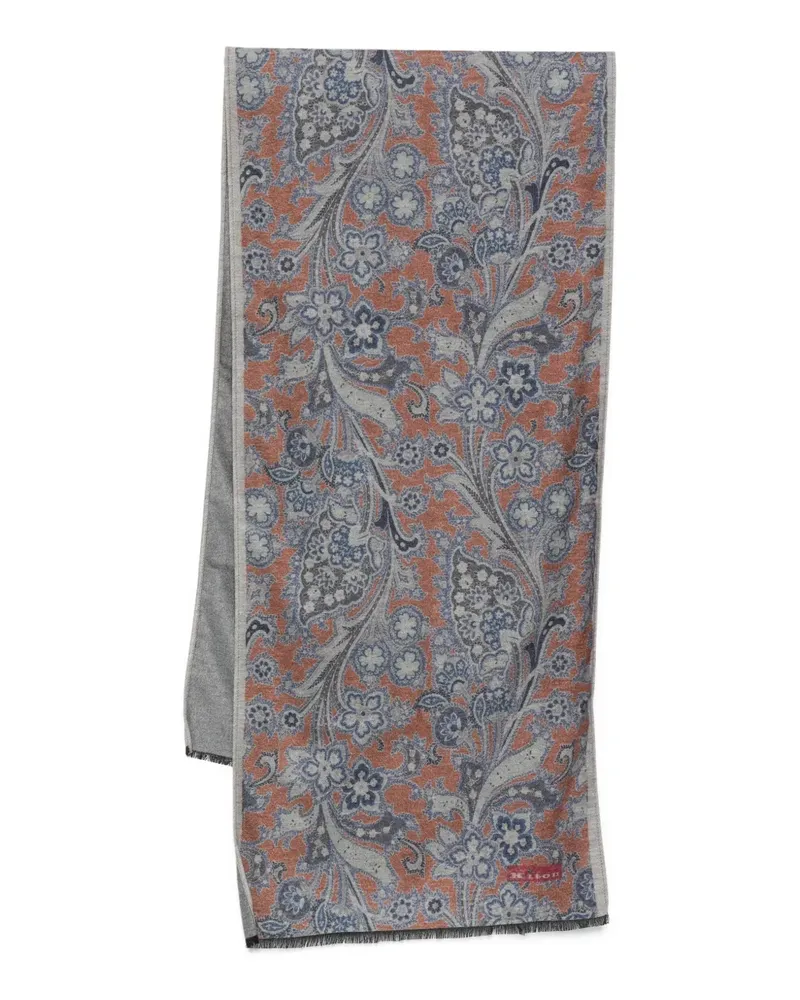 Kiton paisley scarf - Grau Grau