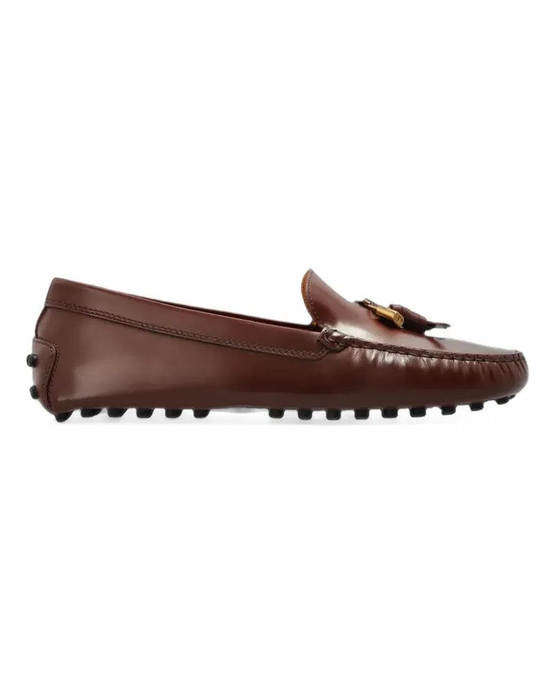 TOD'S tassel-detail leather loafers - Braun Braun