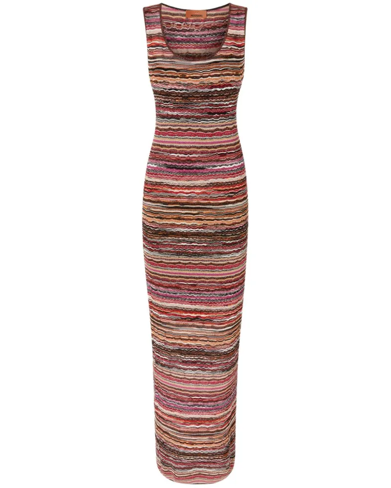 Missoni Maxikleid mit Wellenmotiv - Rot Rot