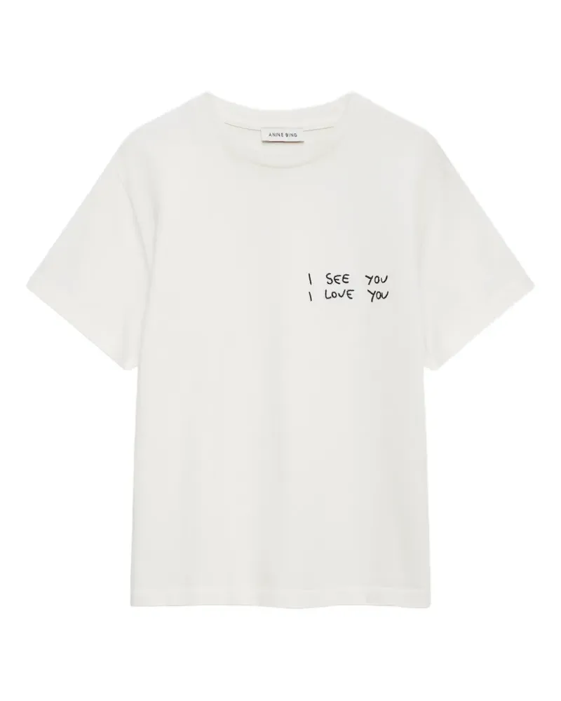 Anine Bing Shelley short-sleeve T-shirt - Nude Nude