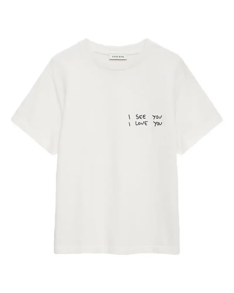 Anine Bing Kurzärmeliges Shelley T-Shirt - Nude Nude