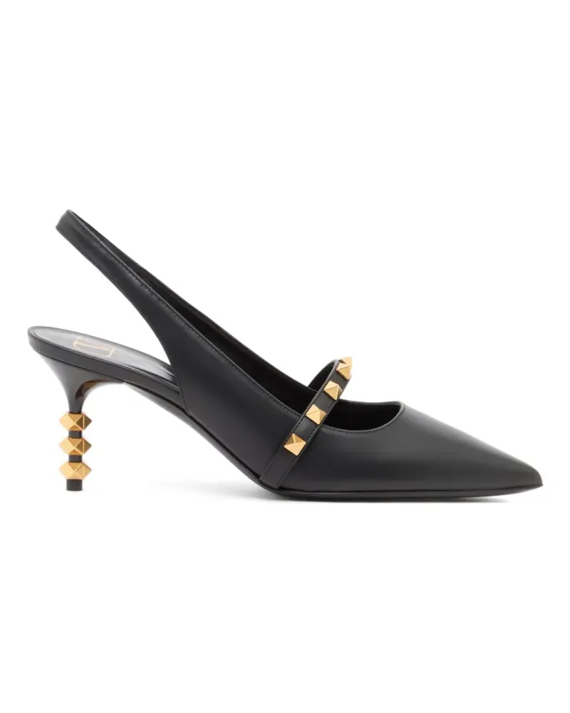 Valentino Garavani Rockstud Slingback-Pumps mit skulpturalem Absatz aus Kalbsleder 70mm - Schwarz Schwarz