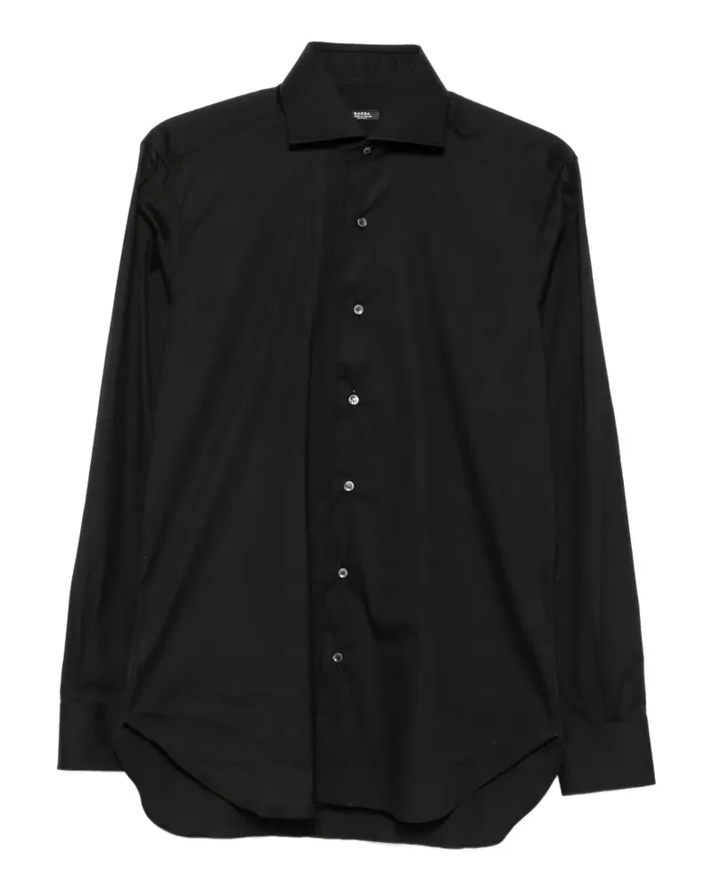 BARBA Hemd mit Spreizkragen - Schwarz Schwarz