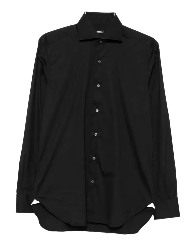 BARBA spread-collar long-sleeve shirt - Schwarz Schwarz