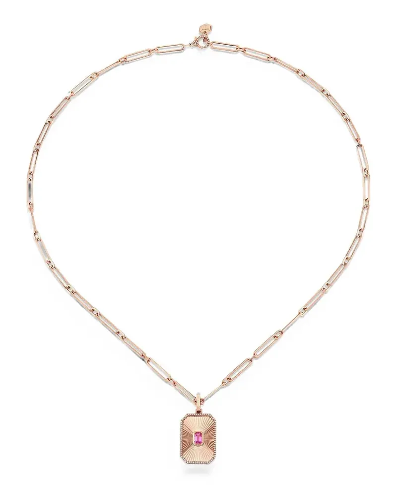 SHAY pink sapphire and diamond necklace - Gold Gold