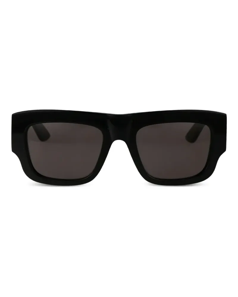 Alexander McQueen Eckige Sonnenbrille mit Logo-Print - Schwarz Schwarz