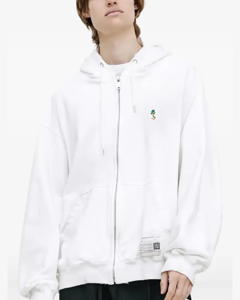 MIHARAYASUHIRO embroidered zip-up hoodie - Weiß Weiß