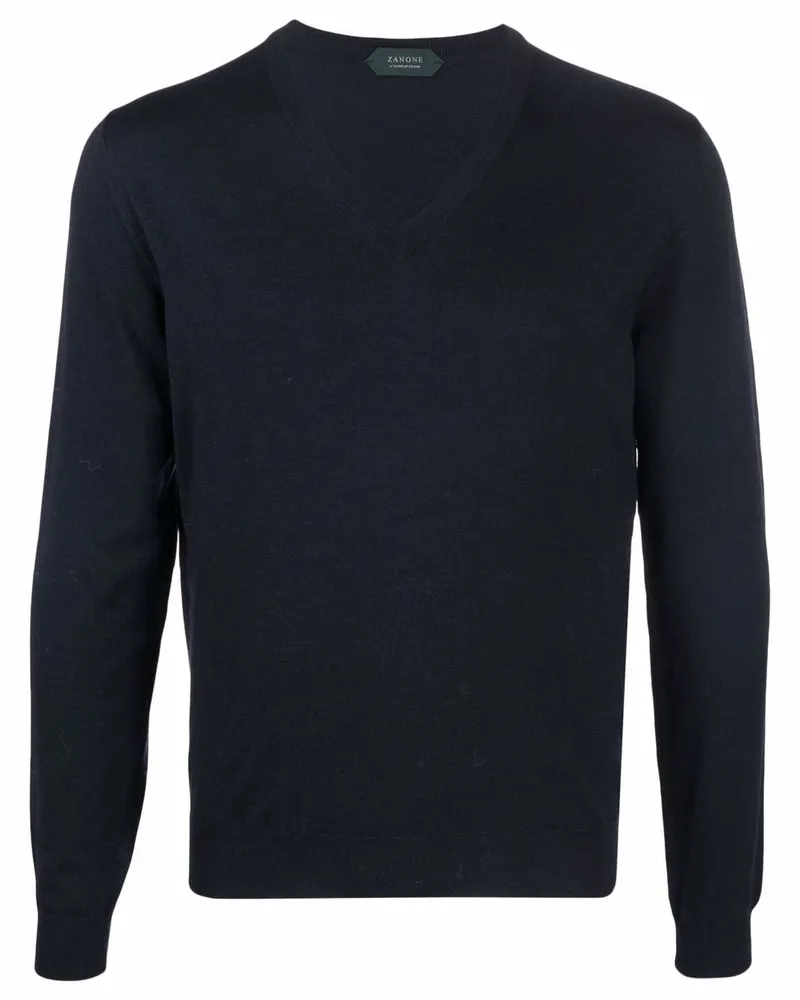Zanone Pullover mit V-Ausschnitt - Blau Blau