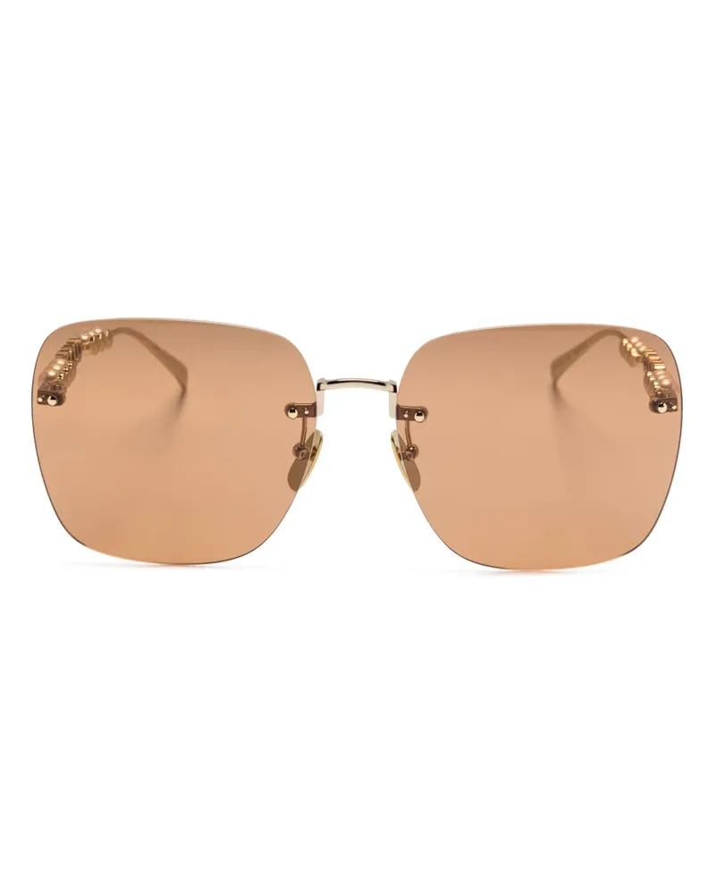 Gucci Sonnenbrille mit eckigem Gestell - Gold Gold