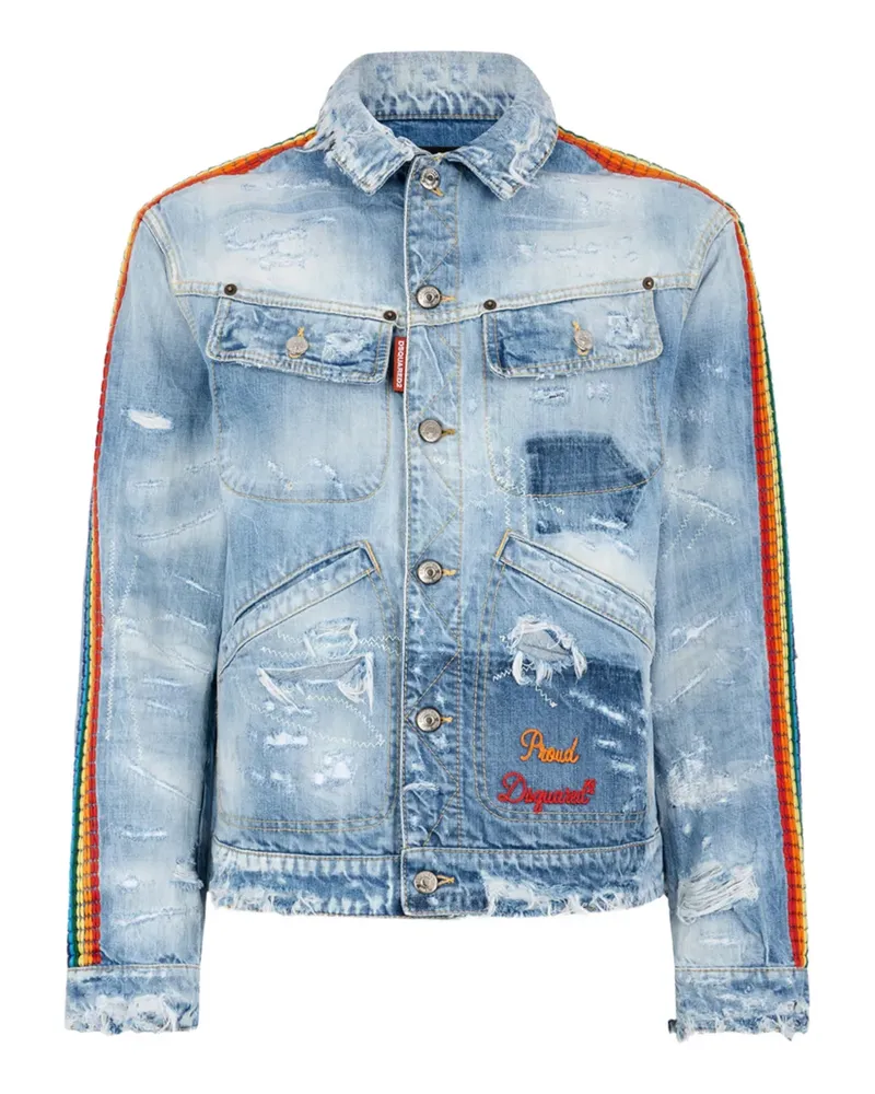 Dsquared2 Be Proud Wash L.A. Jeansjacke - Blau Blau