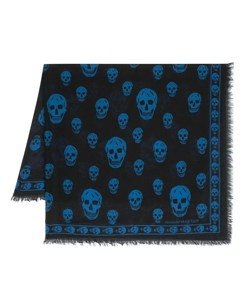Alexander McQueen Schal mit Totenkopf-Print - Schwarz Schwarz
