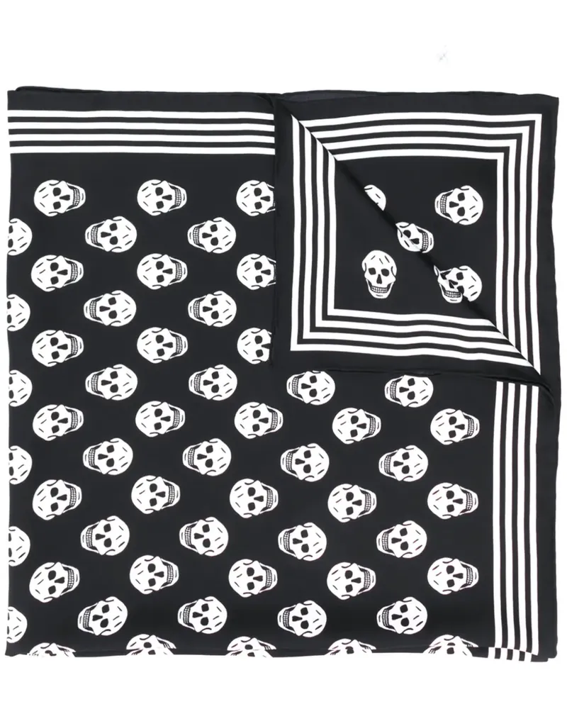 Alexander McQueen mini skull print scarf - Schwarz Schwarz
